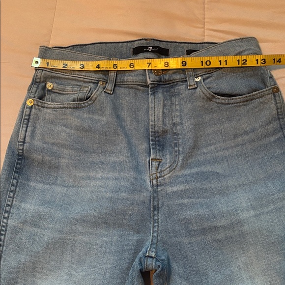 7 For All Mankind Light Blue raw hem Jeans sz27 - Picture 6 of 9